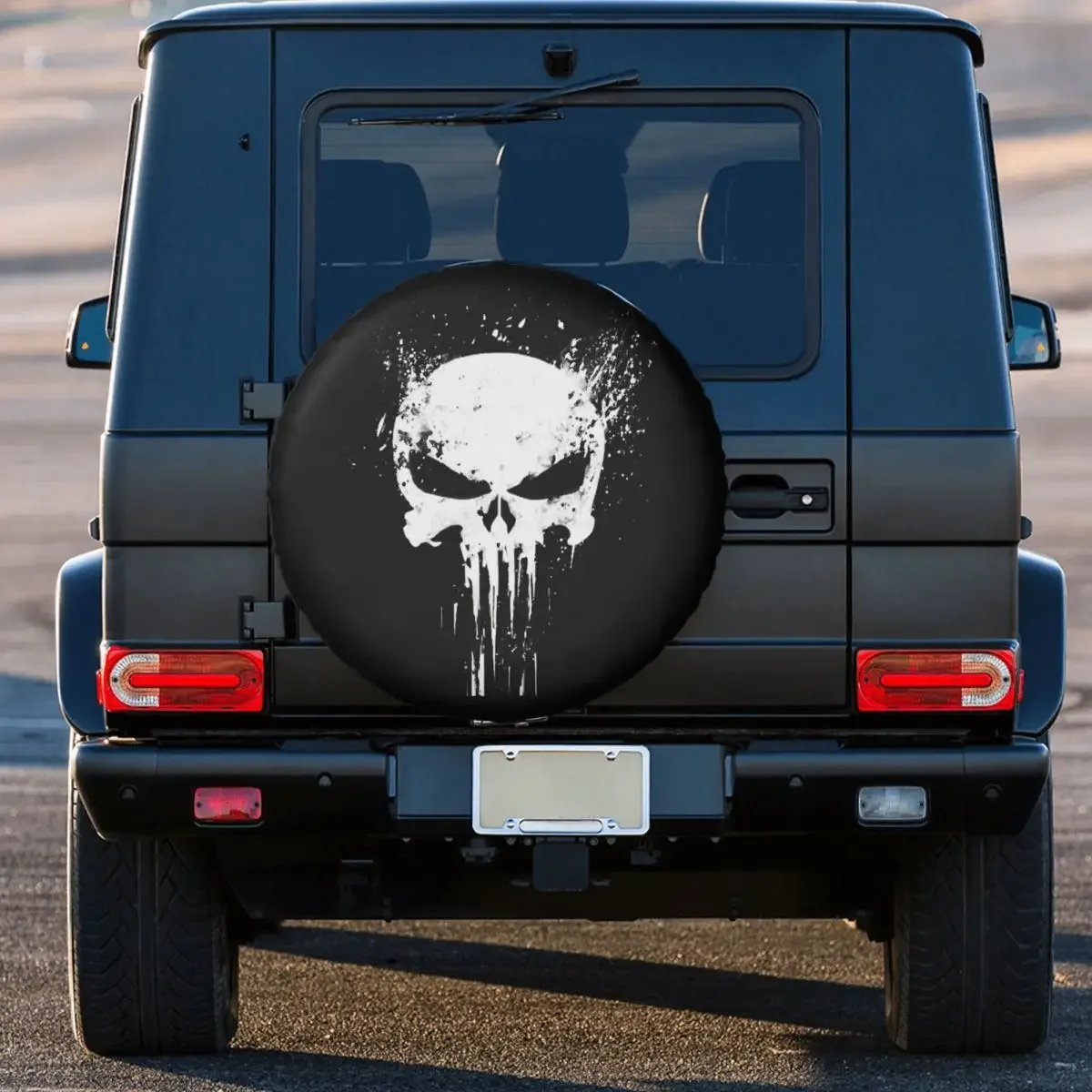 Skeleton Skull Spare Wheel Tire Cover Case Bag Pouch for Jeep Pajero Heavy Metal Dust-Proof Vehicle Accessories