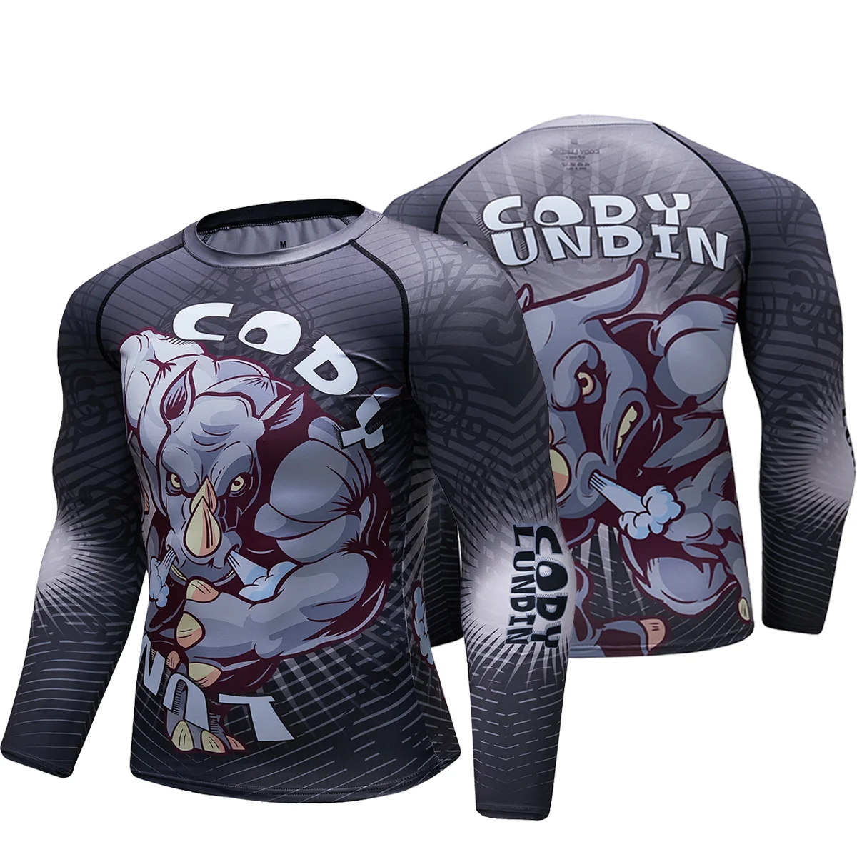 Men's Jiu Jitsu Kimono Rashguard MMA T-shirt Animal Print Compression Shirts Sport Tops Bjj Kickboxing Muay Thai Sport Boxing