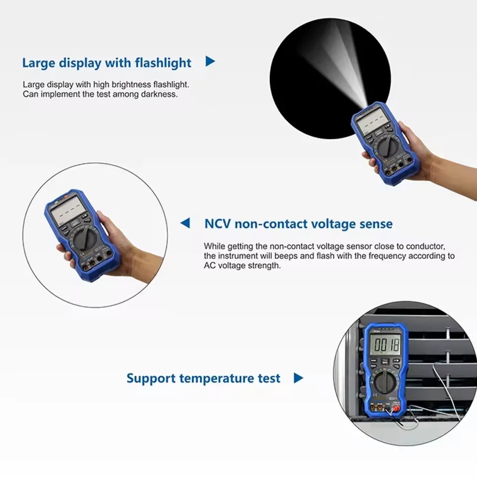 OWON OW18A/B 3.5/6-Digit True RMS Multimeter | Smart DMM with NCV Detection | Thermometer & Flashlight Functions view 3