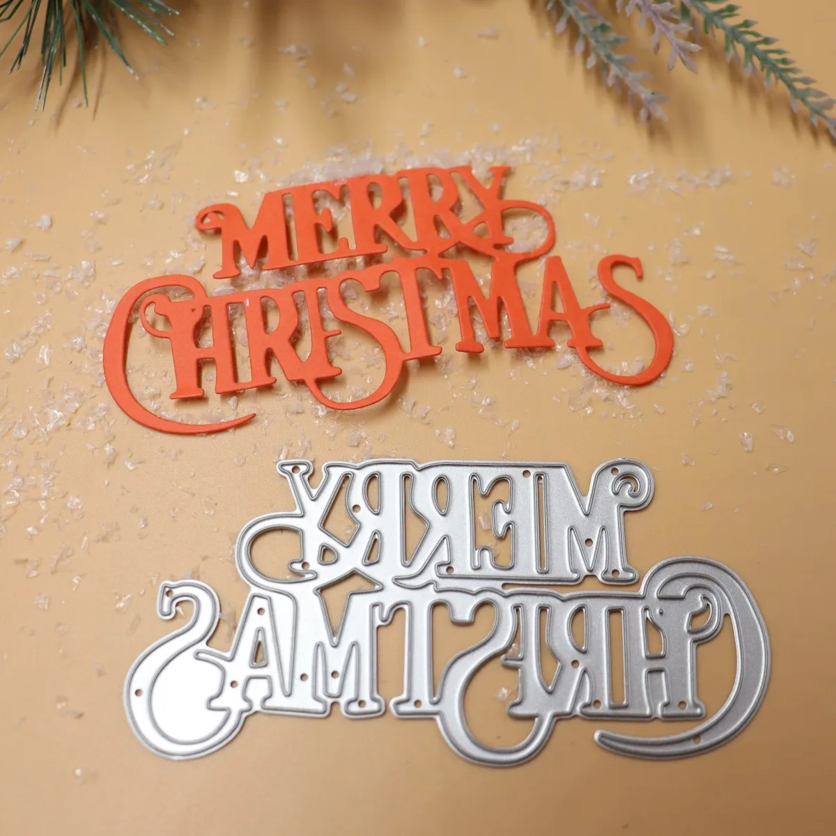 

Merry Christmas Letter Scrapbooking Cutting Die Embossing Greeting Card DIY Christmas Dies For Card Making