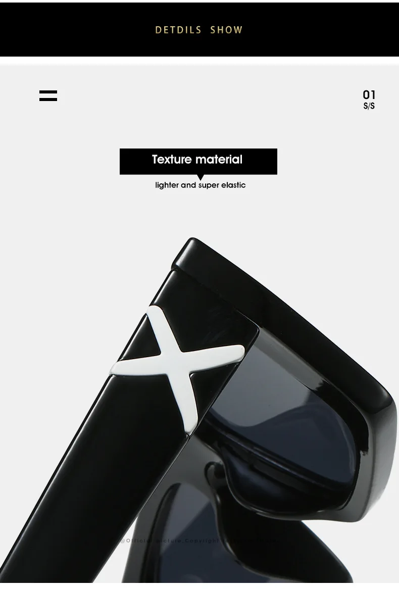 Kleine quadratische Sonnenbrille mit personalisierten Bügeln, X-Modellierung, für Damen und Herren, UV-Schutz, für den täglichen Gebrauch und Streetwear – Detail 15