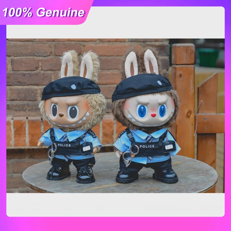 

New Suitable For Labubu Clothing 38cm Doll Clothes Original Handsome Police Officer Uniform Role-Playing Bulletproof Vest Suit