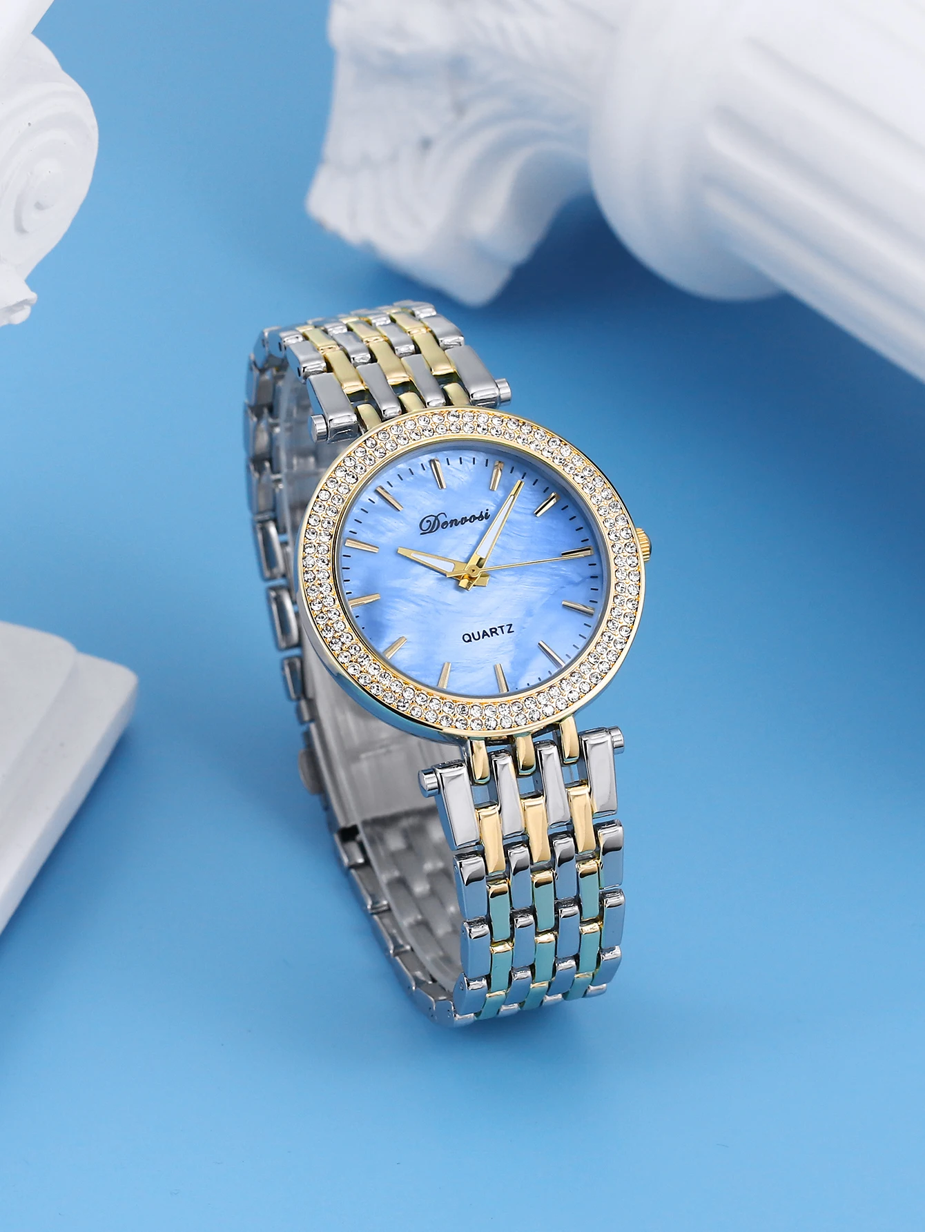 DENVOSI Women quartz watch Top brand Elegant Fasion Luxury Diamond setting All-match Ladies Wristwatch