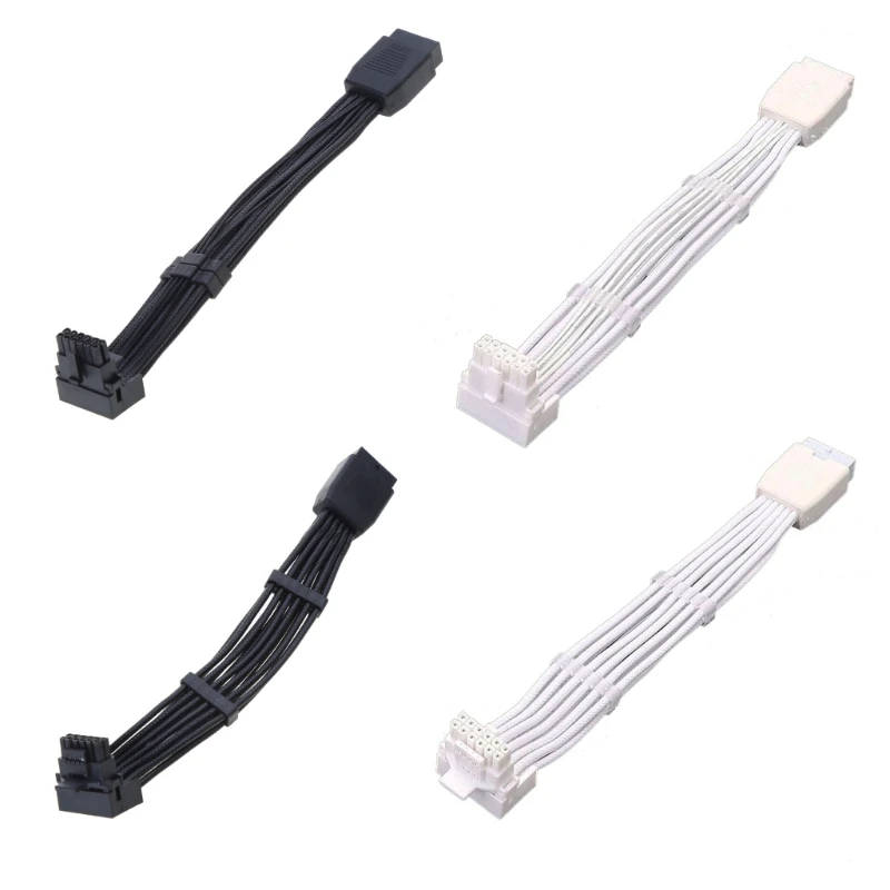 PCIE5.0 Elbow Cable 16Pin Video Card Cable with Head Elbow Line ATX3.0 12VHPWR 600W Male to Female Converter 15cm