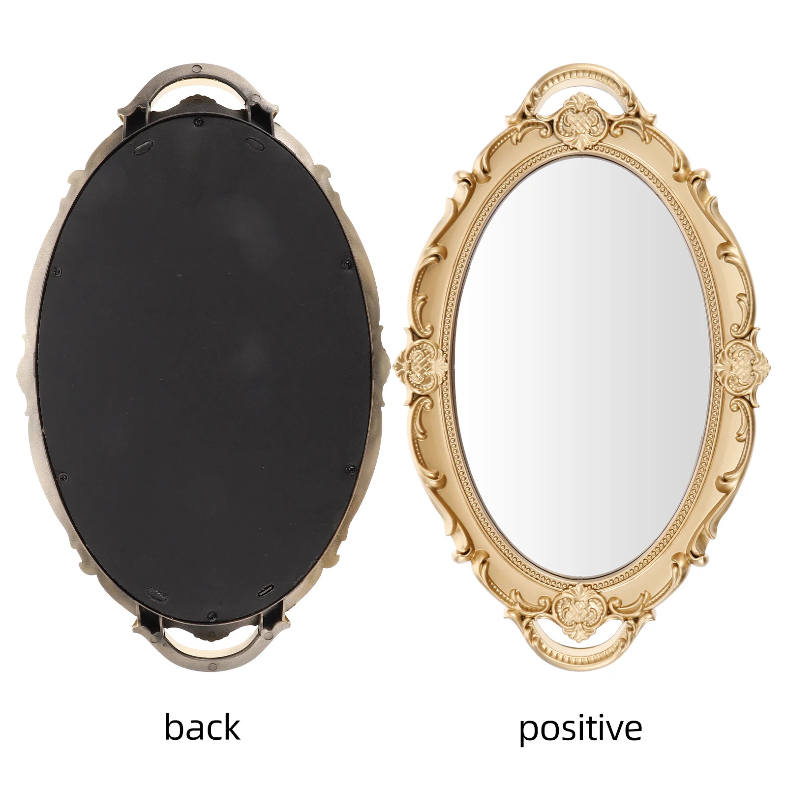 Miroir de maquillage irrégulier doré de Style cour française Vintage, grand plateau de vanité décoratif mural, porte-anneau de plat à bijoux