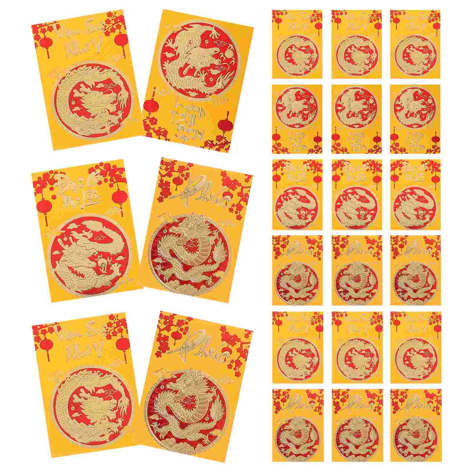 30 Pcs Gift 2024 Year of The Dragon Red Packet New Envelops Luck Money Bag Envelope Cute Envelopes Spring Festival