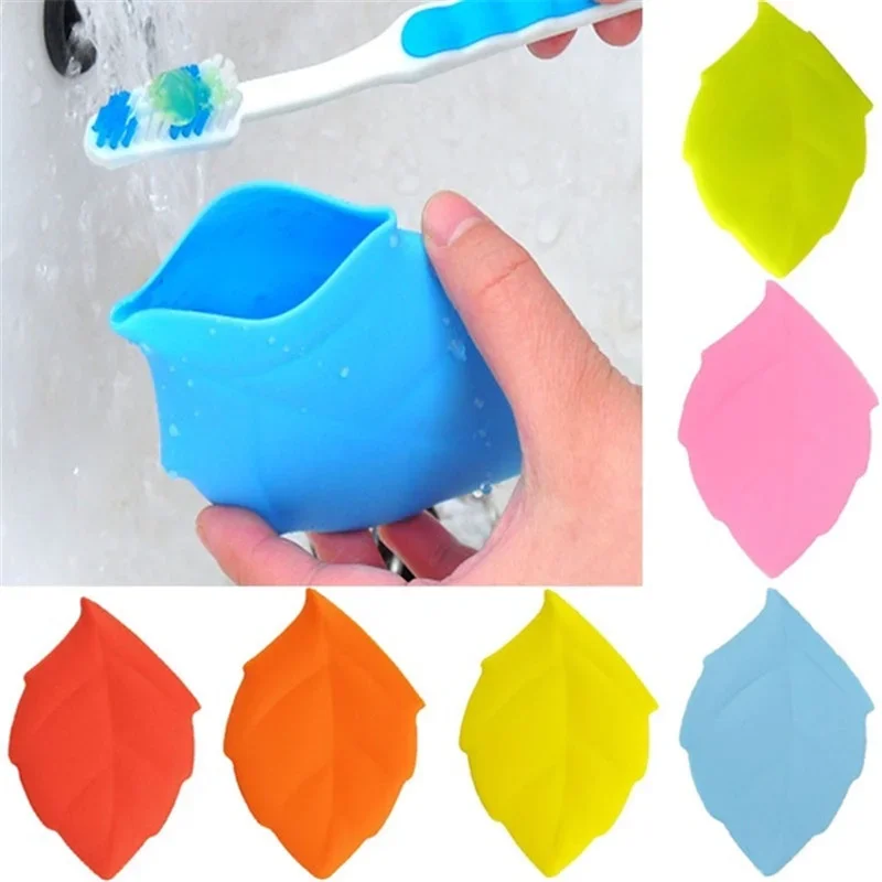 1PC Portable Travel Drinking Cup Silicone Maple Leaf Tooth Brushing Cup Gargle Wash Cup Camping Toothbrush Holder For Toothbrush