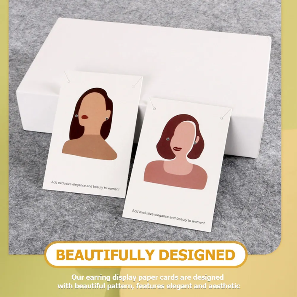 

100Pcs Jewelry Display Supplies Earring Cards for Selling Paper Material Elegant Pattern Ear Studs Necklace Holder Cards Counter