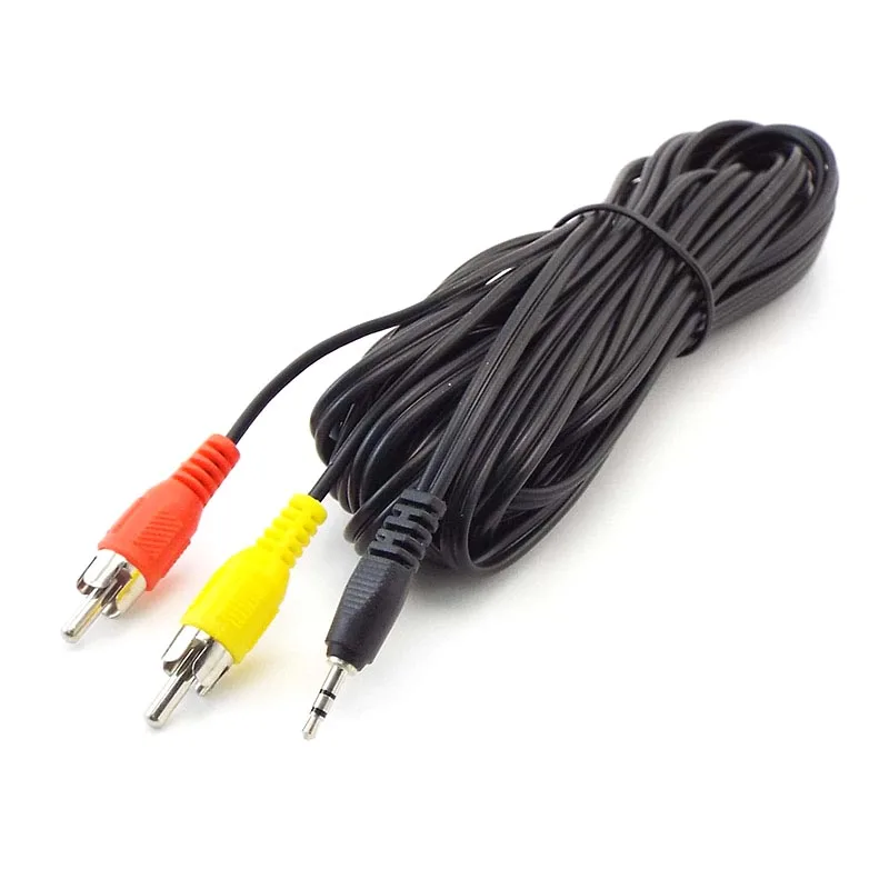 2.5mm male Plug jack to Dual 2 RCA male Cable PC  AV Video Audio Splitter to 2 RCA Audio Cables For handheld game player