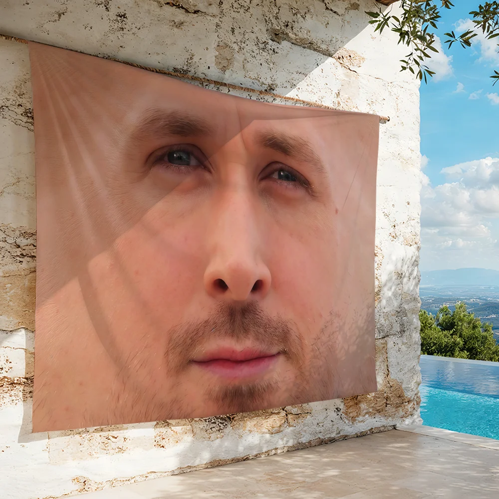 Funny Ryan Gosling Actor flag For Garden Party Living Room Home Wall Decor Banner Bedroom Outdoor Tapestry