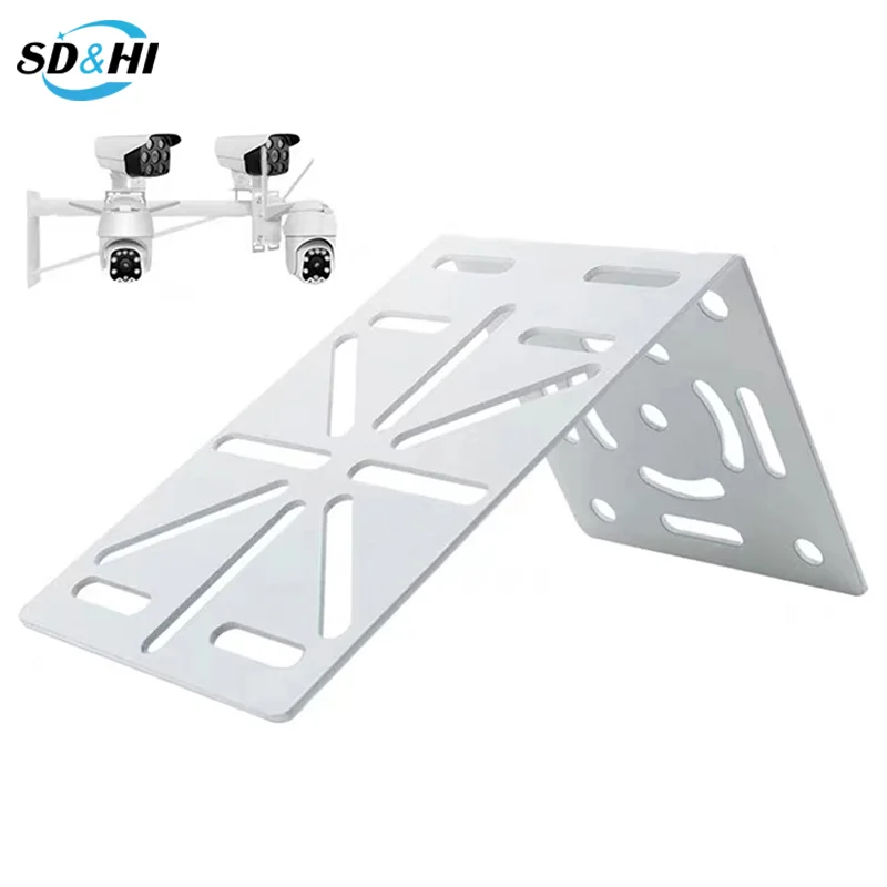 Adaptador de placa de acero en forma de L para exteriores, soporte de montaje externo en pared/esquina, poste de monitoreo, soporte de Aro para cámara de seguridad