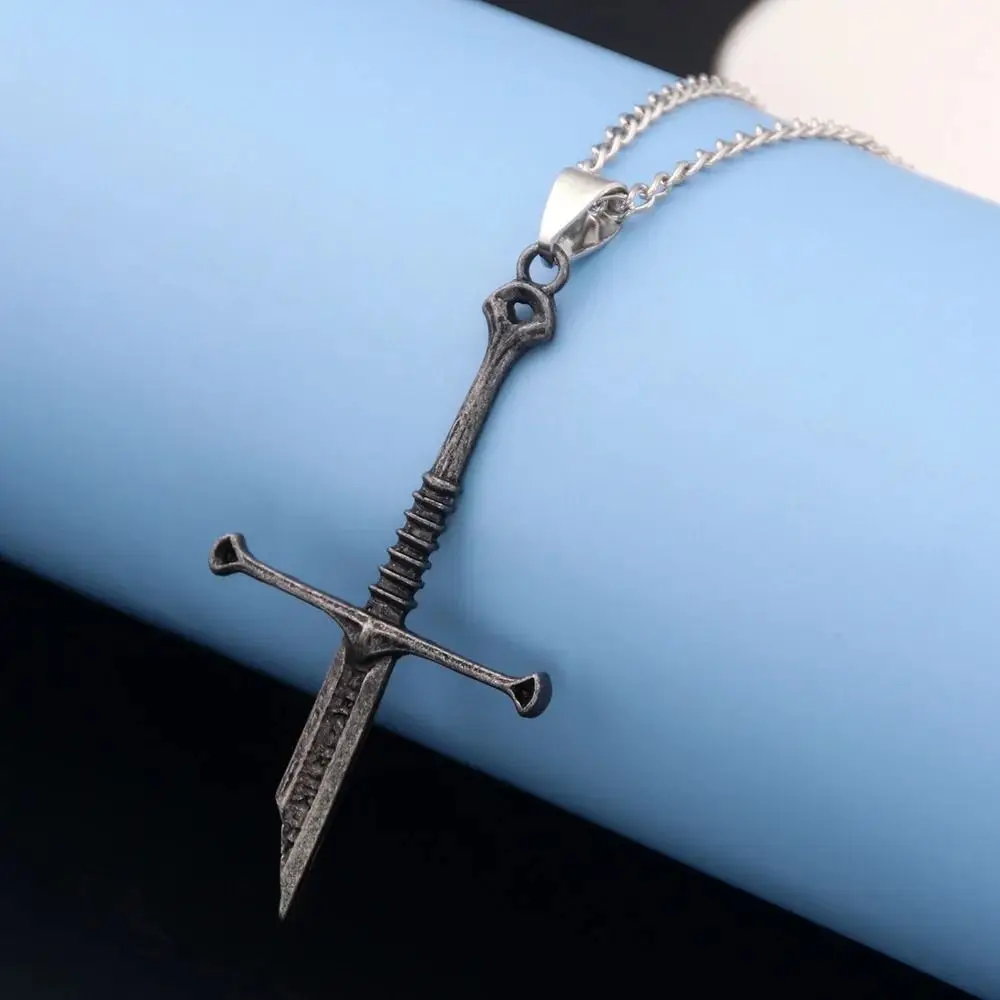 New Broken Sword Broken Sword Necklace Metal Retro Style Punk Sword Pendant Necklace Punk Sword Necklace Man