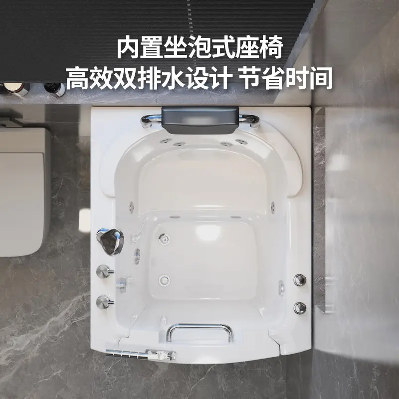 Walk-in elderly bathtub household small apartment acrylic thermal insulation side door barrier-free low threshold for the