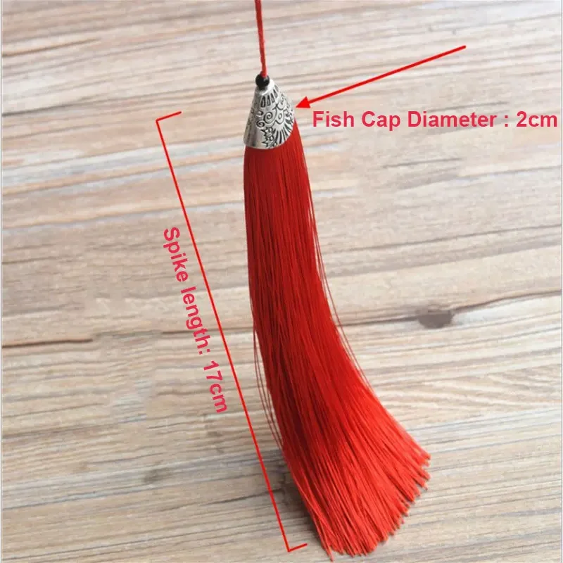 1/2Pcs 17cm Fish Mouth Tassel Silk Polyester Metal Cap Tassels Bookmark Hanging Ear Tassels for DIY Jewelry Decor Accessories