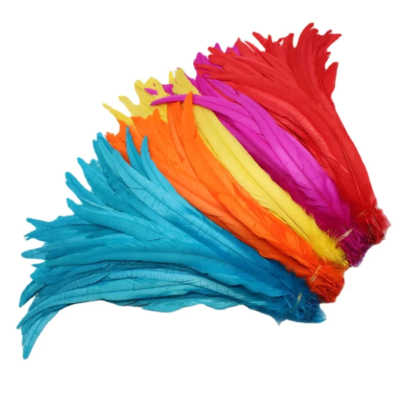 

Wholesale 100PCS/lot 25-45CM Natural Rooster Tail Feathers for Crafts Cheap Christma Diy Chicken Feather Decoration Plume