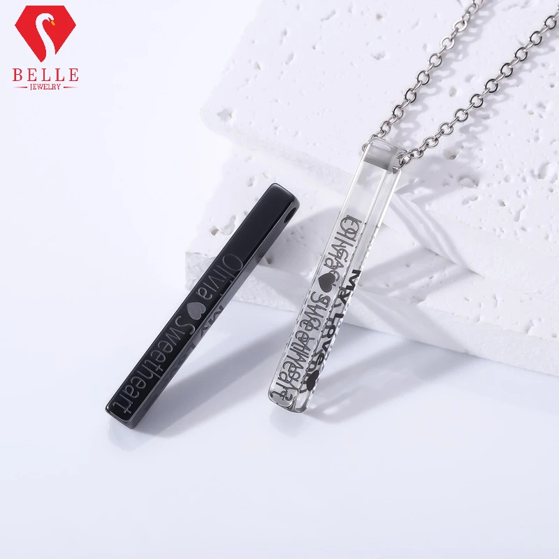 

Cube-shaped Moissanite Necklace with Elegant White and Noble Black Stones, Suitable for Both Men and Women as a Couple's Jewelry