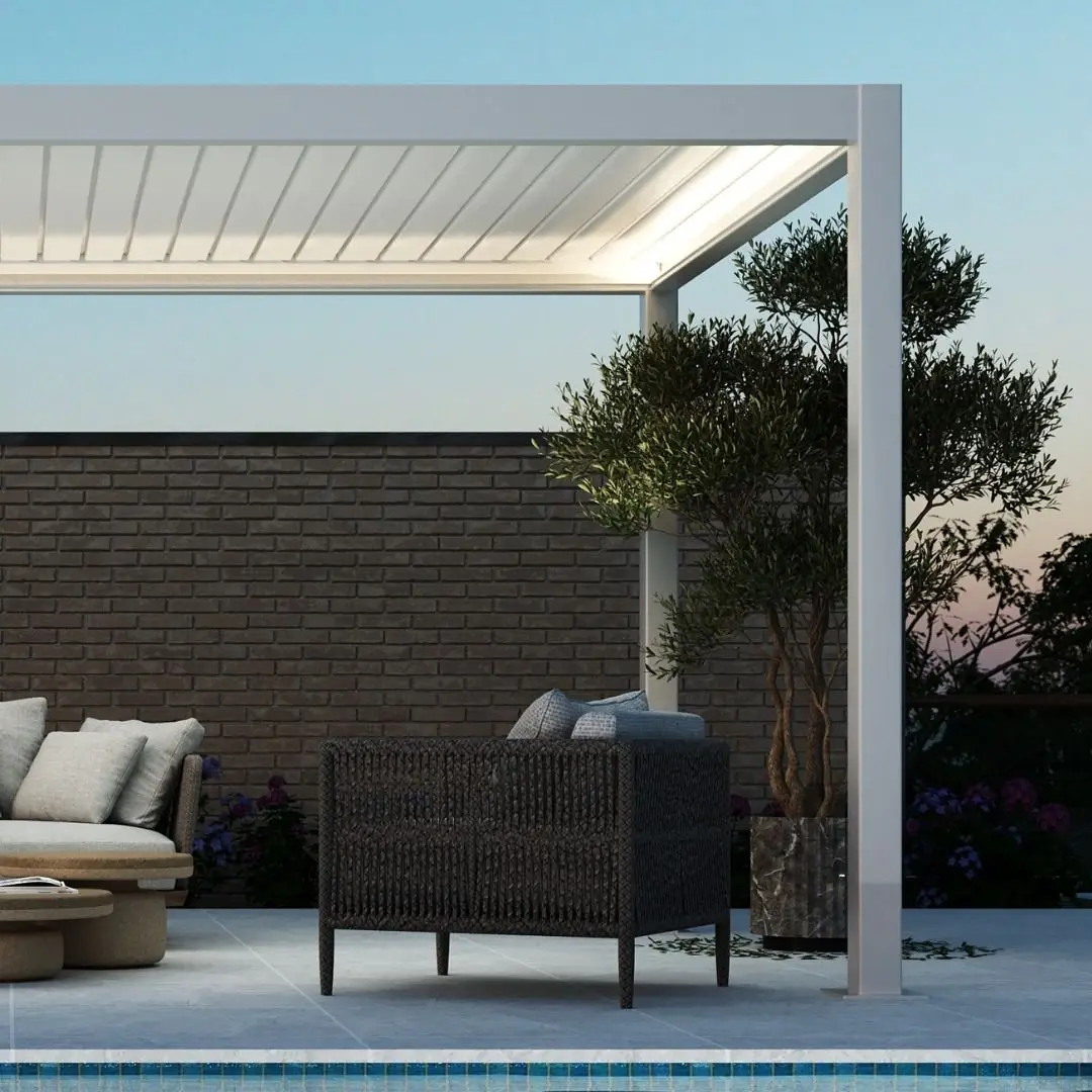 

Wholesale High Quality Aluminum Outdoor Gazebo Garden Patio Roof Electric Pergola System Rainproof Adjustable Louvered Roof