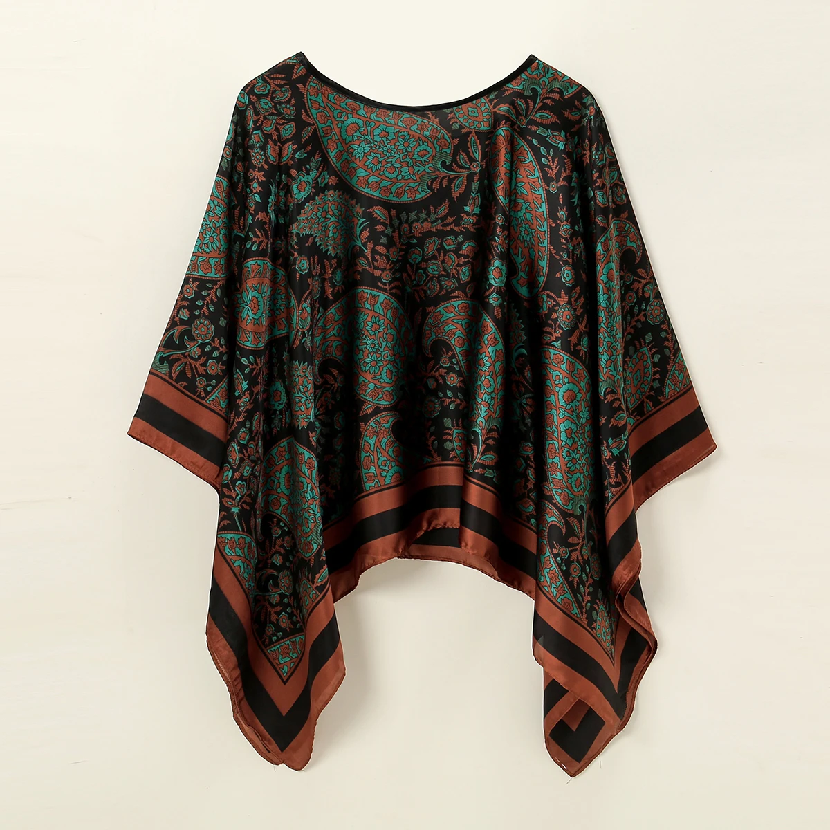 Summer Women Printed Pullover Cape With Fancy Style Female Muslim Shawl Wraps Ladies Decorate Square Scarf 110*110cm