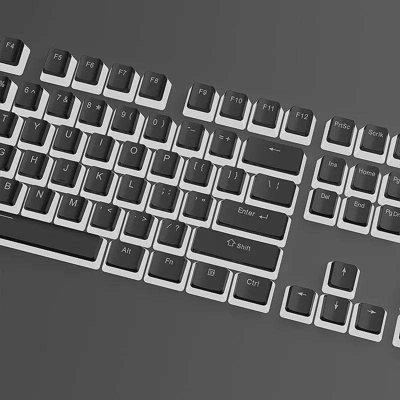 新しいブラック130キー プディングキーキャップ フルセット ミルク デュアルショット ABS 発光 在庫あり 工場カスタムキーキャップ メカニカルキーボード用