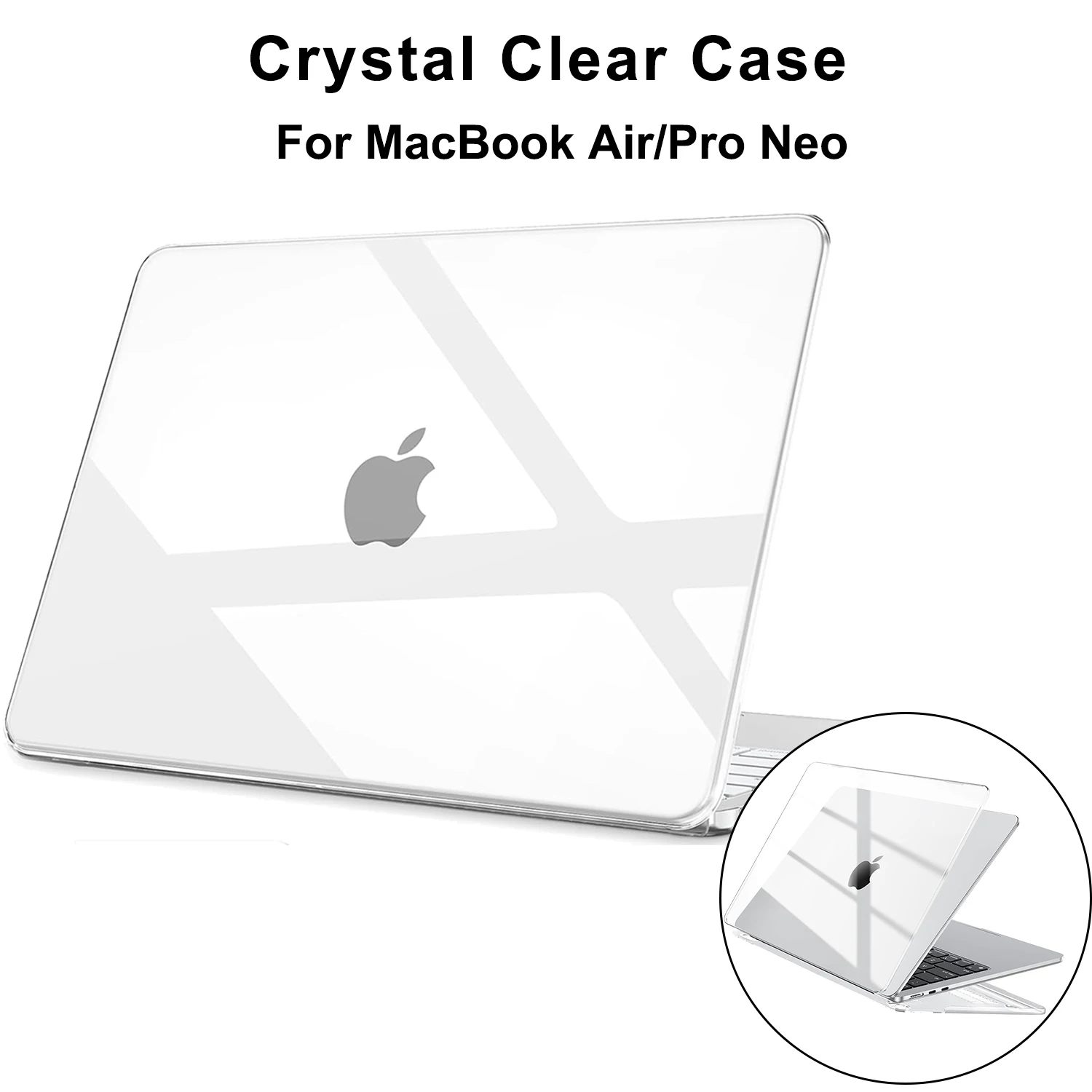 Case For MacBook Air 13 inch M5/M4/M3/M2 2026-2022, Crystal Clear Case For MacBook Air 15 inch Pro 13/14/16 inch Neo 13 inch