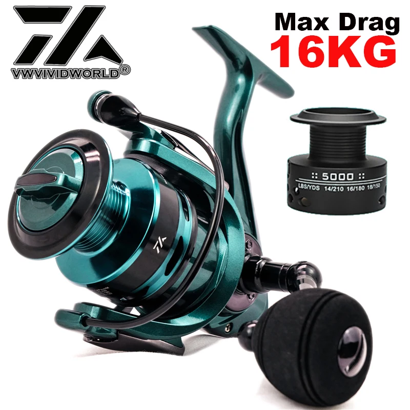 VWVIVIDWORLD Brand,Durable Fishing Reel,Double Spool,High Speed,Alloy Spool,Alloy Gear,Alloy Arm,Spinning Reel,For Saltwater