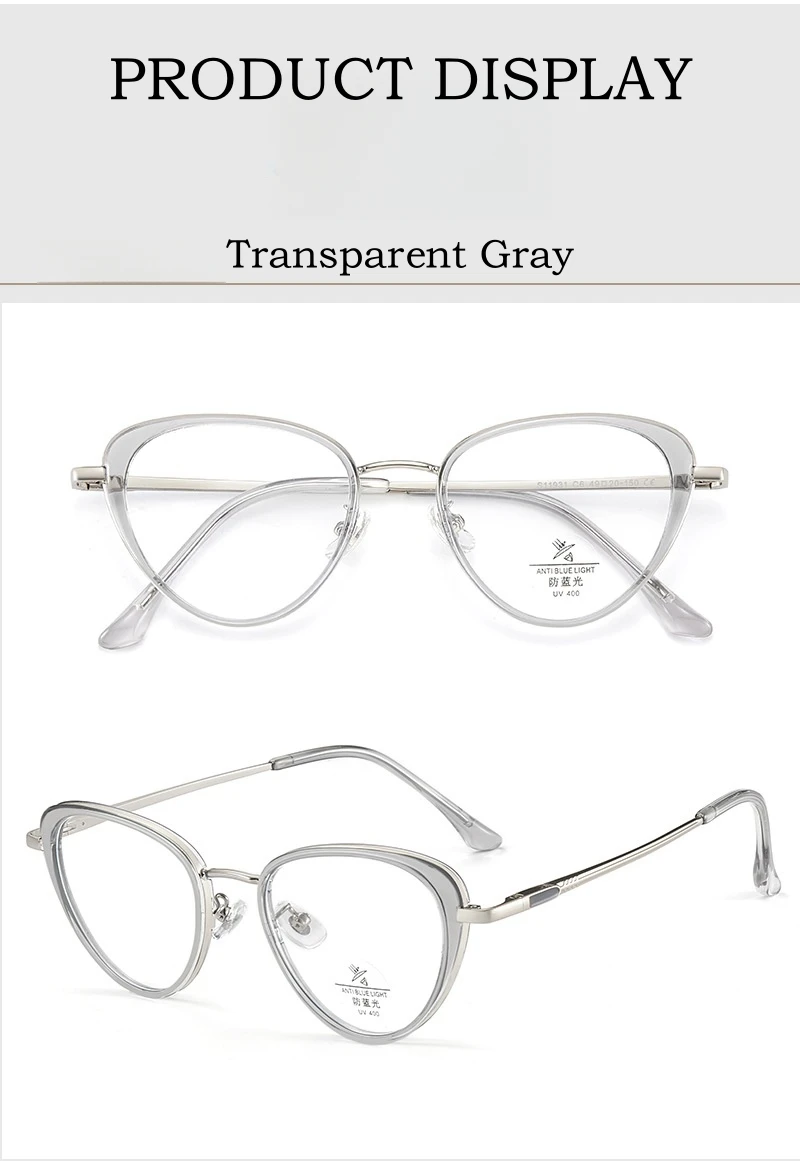 YIMARUILI Neue 2026 Trendige Legierung TR90 Brillengestell Retro Ultraleichte Optische Korrekturbrillenfassungen für Damen S11931 – Detail 14