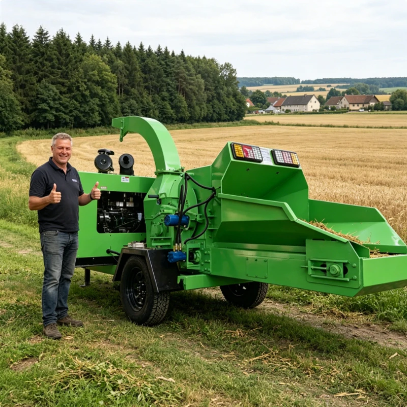 Wood Chipper Wood Shredder Wood Crusher 12 Inch Heavy Duty Diesel Engine Mobile Towable Shredding Hydraulic Feed Equipment