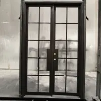 Household Entrance High Quality Aluminum Frame Glass French Double Door Rainproof French Doors Affordable French Hinged Doors 6