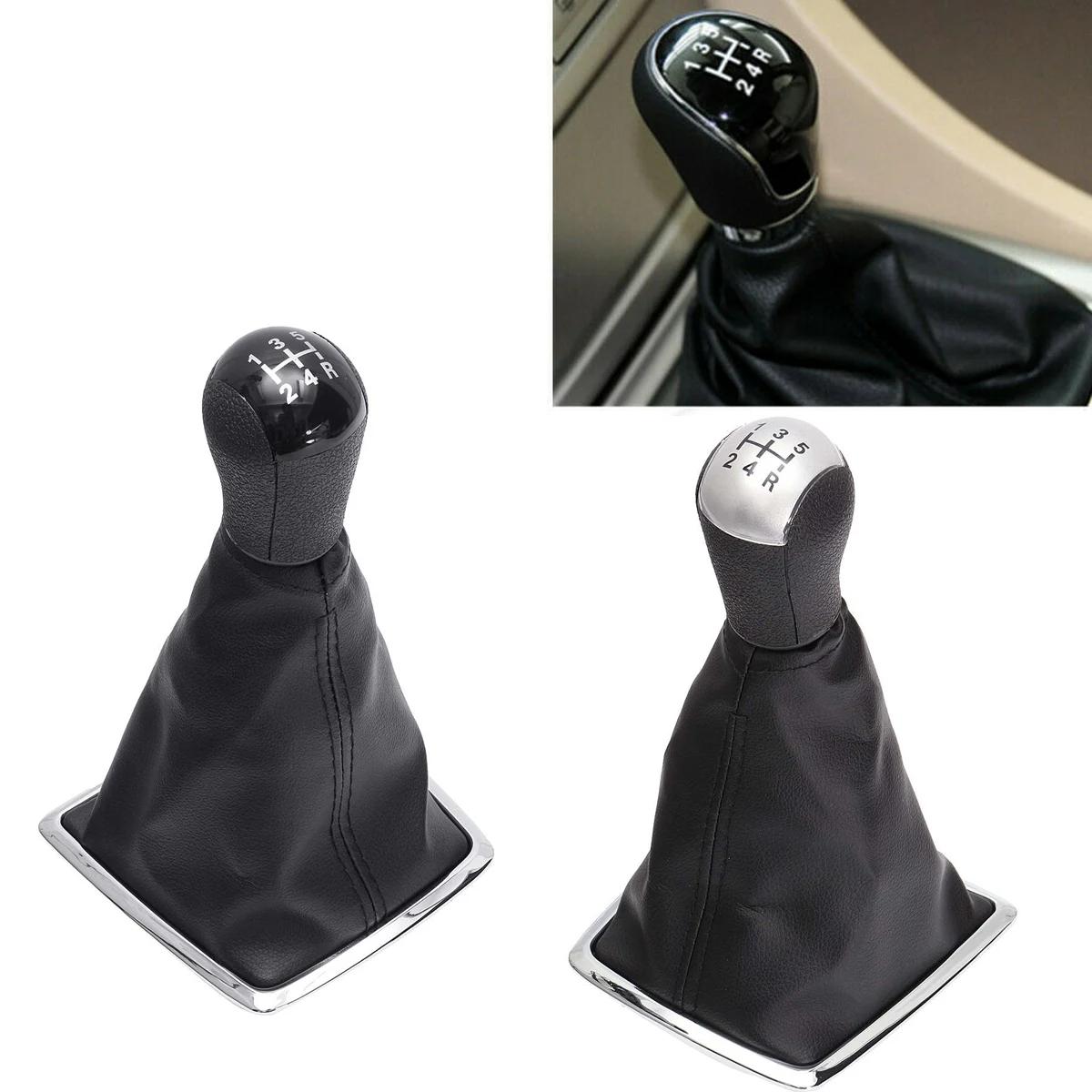 

5 Speed Auto Gear Shift Knob Lever Shifter Gaiter Boot Cover For Ford for Focus MK II 2005 2006 2007 2008 Car Styling