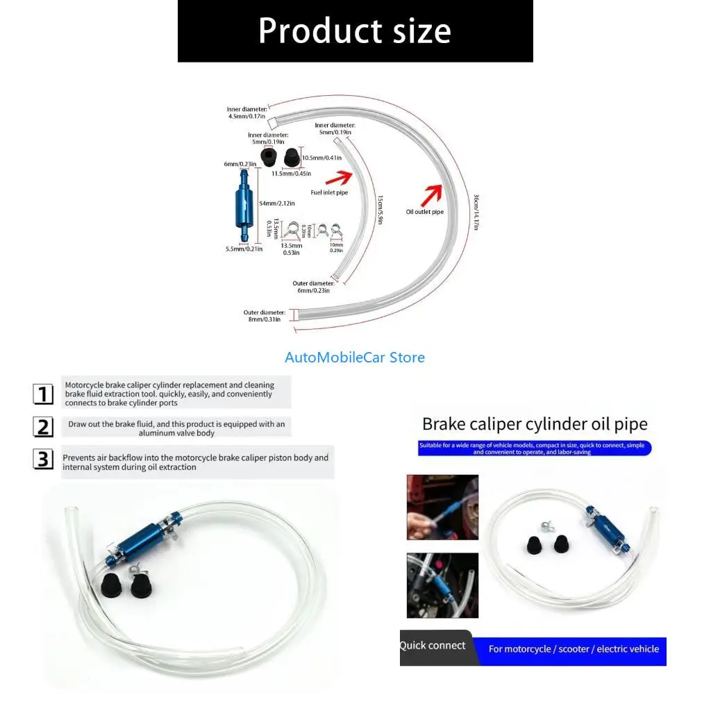 G8TE Brake Fluid Drain Hose with Clear Tube and Bottle for Brake Service