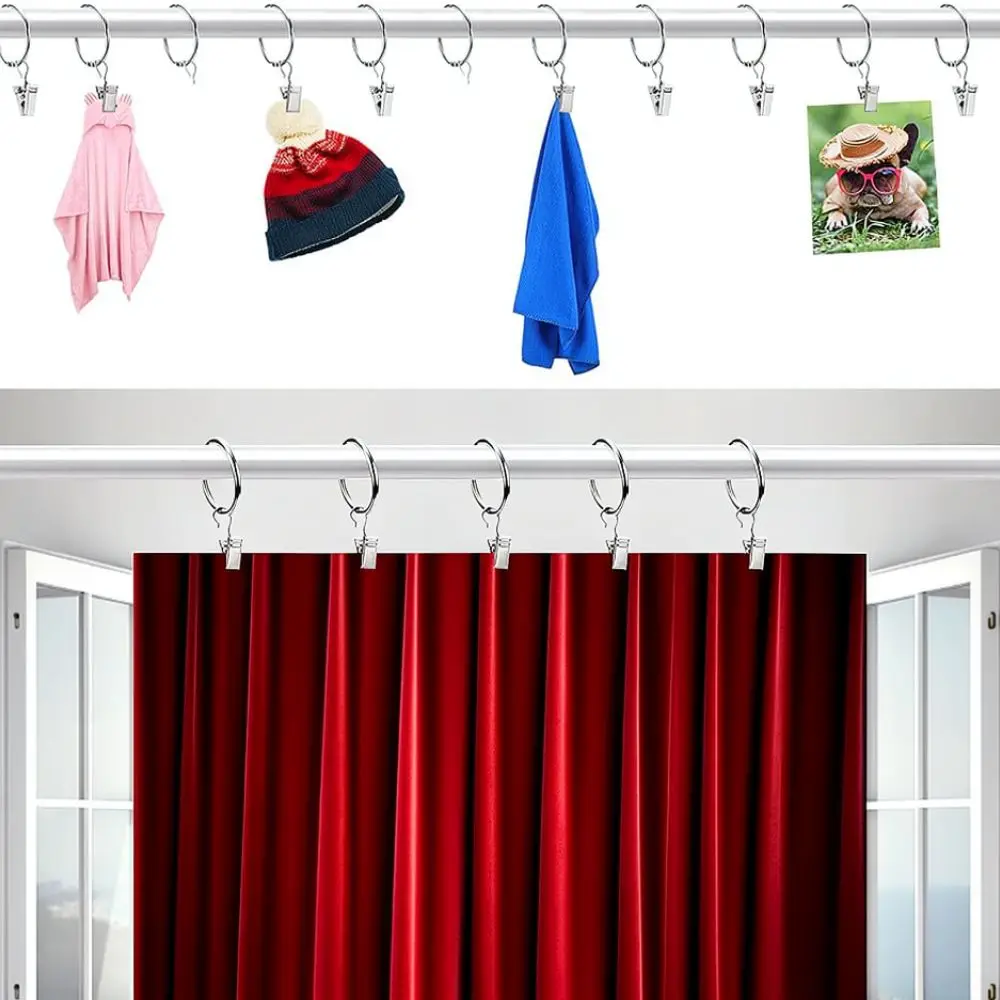 Durable Metal Curtain Hooks Clips Stainless Steel Drapery Hangers Rustproof Fasteners For Modern Home Window Design