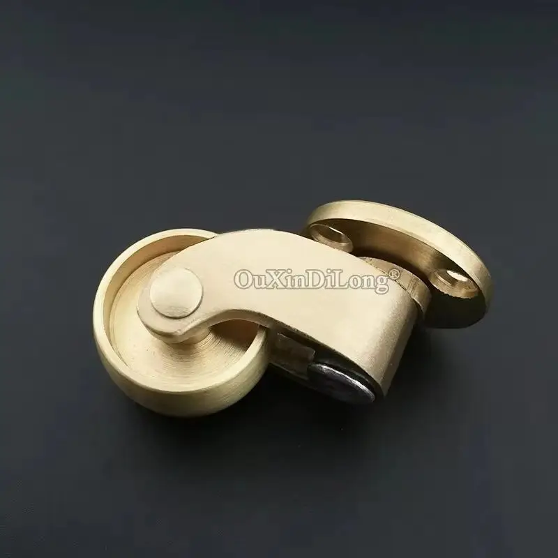 NEW 4PCS 1'' Solid Brass Casters Ultra-Low Height Table Chair Couch Furniture Castors 360° Swivel Wheels Smoothly Moving Rollers