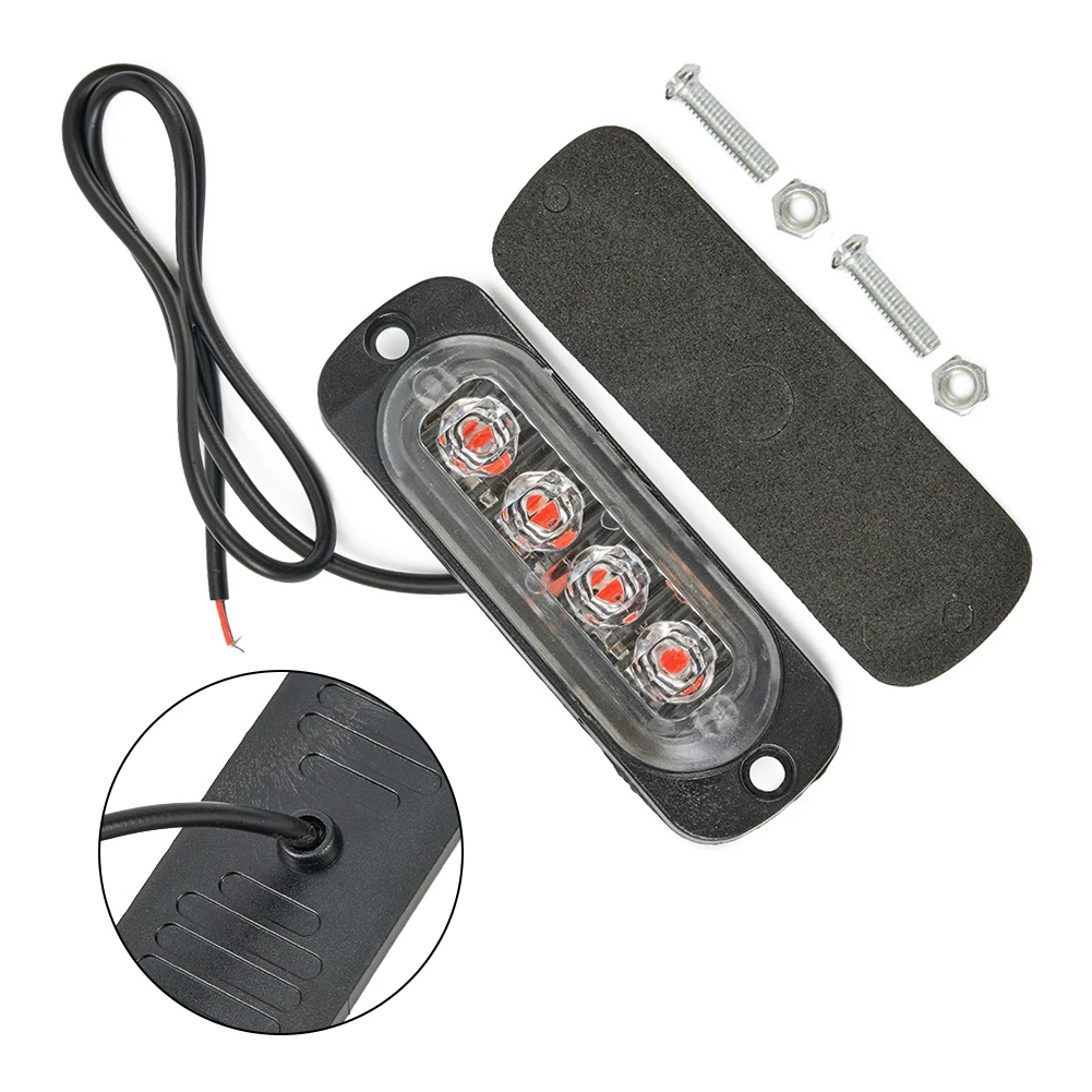 Easy to Install 4LED Offroad Car Trucks Safety Urgent Working Fog Red Light Lamp 12V 800LM, Suitable for All Vehicles