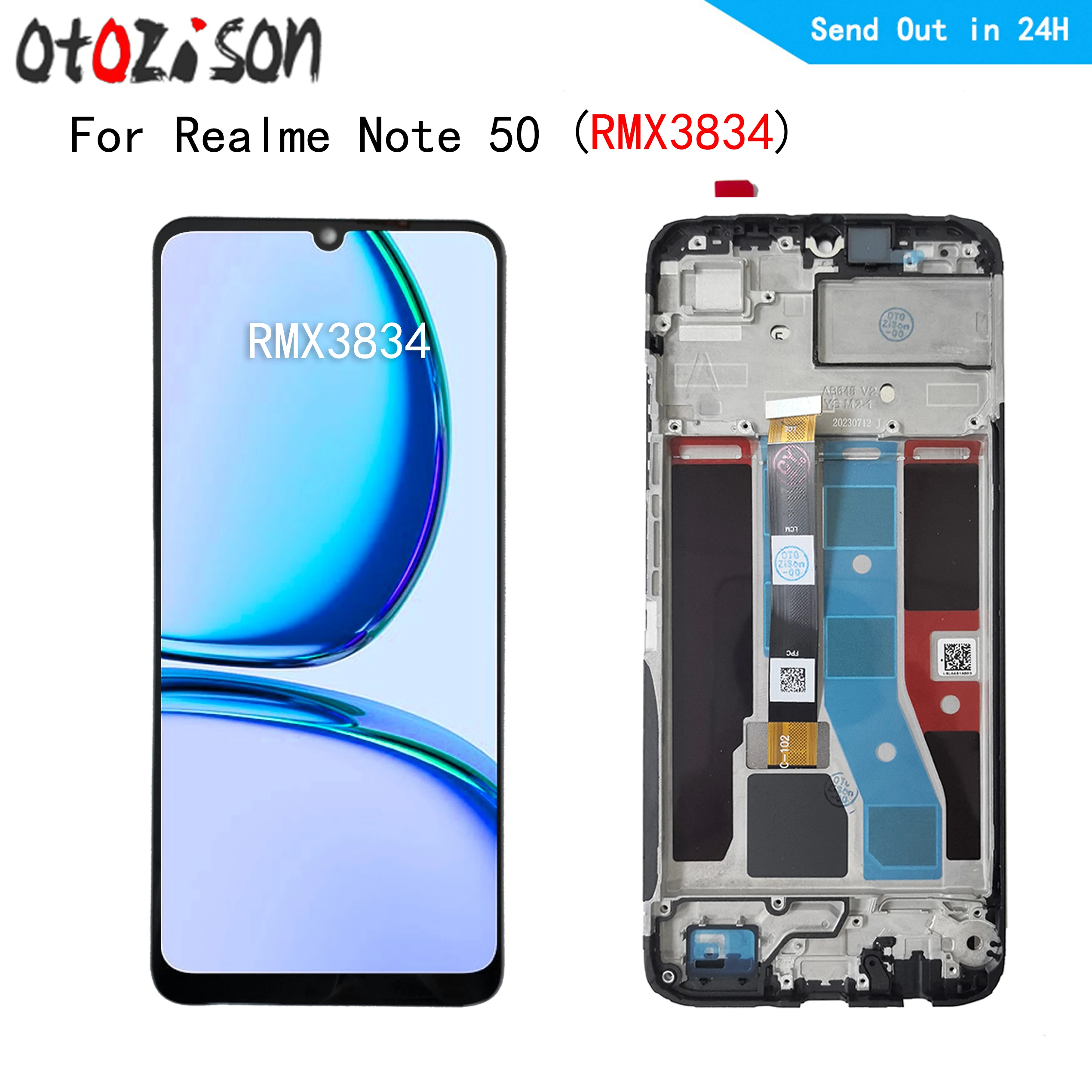 �y�Z�[�����zRealme Note50 LCD IPS�X�N���[���AOppo Realme Note 50 RMX3834 LCD�f�B�X�v���C�X�N���[���^�b�`�p�l���f�W�^�C�U�[�A�t���[���A�Z���u���t��