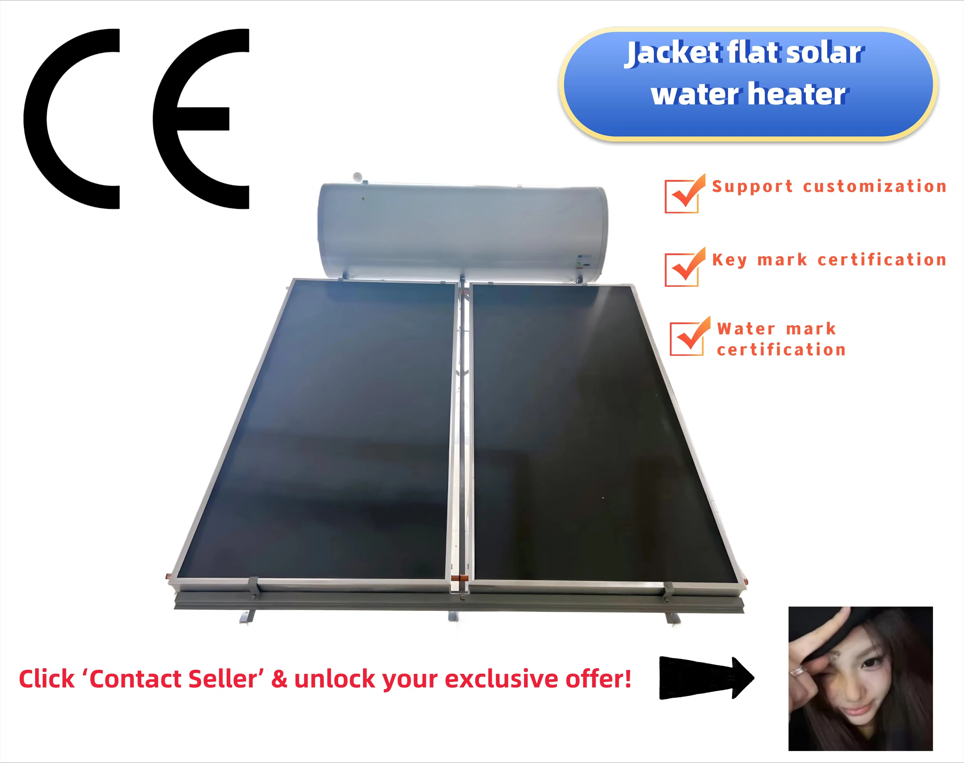 Durable 200L Enamel Corrosion Resistant Tank Factory Wholesale Price Solar Thermal Solar Water Heaters Collectors Solar Geyser