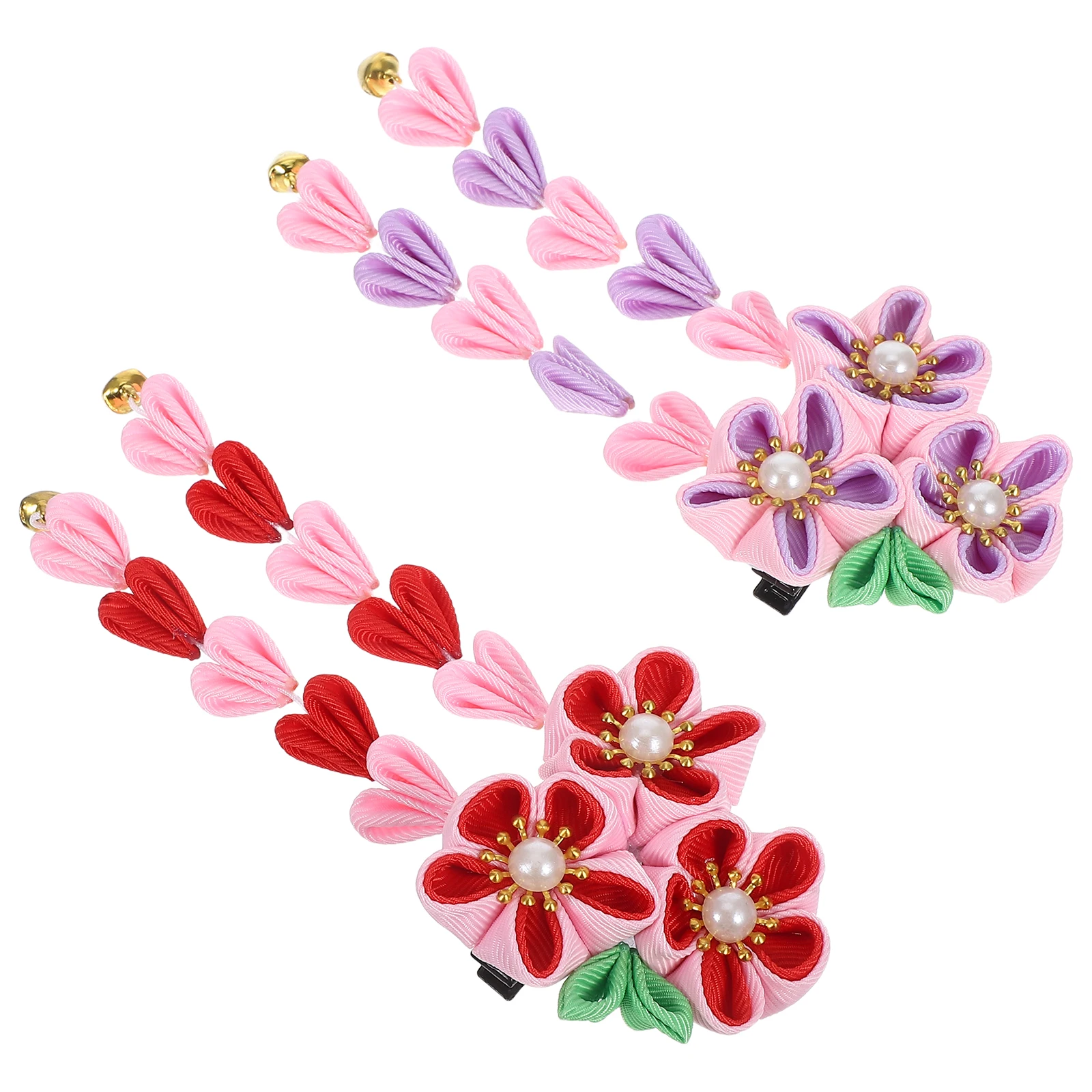 

2 Pcs Hair Accessories for Girls Tassel Hairpin Chinese Style Clip Costume Child