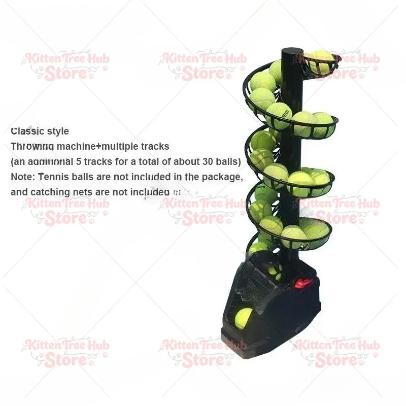 220V 110V Universal Portable Tennis Ball Throwing Machine Coach Ball Feeding Machine Self-service Single Swing Racket Practice