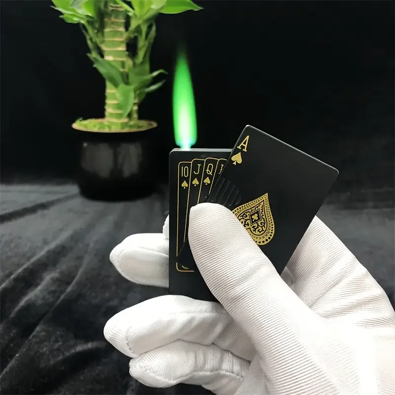 New Metal Poker Jet Lighter Flashlight Turbo Butane Gas Lighter Creative Windproof Outdoor Smoking Lighter smoking accessories
