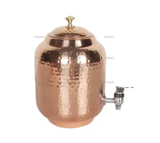 Pure Copper Water Dispenser Container Pot with  3.5L / 4.8L / 10.5L Liters (brown) Large-capacity Beverage Containers