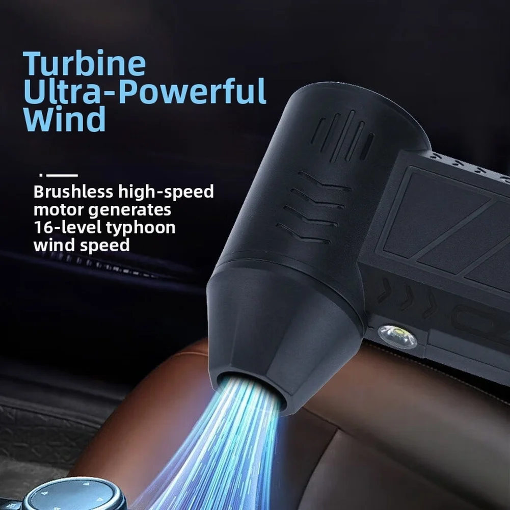 1 PC Nieuwe Fan Sterke Draagbare Power Handheld DustStorm Bron Turbo Jetfan LED Borstelloze Fan Vacuüm Dust Cleaner Blower