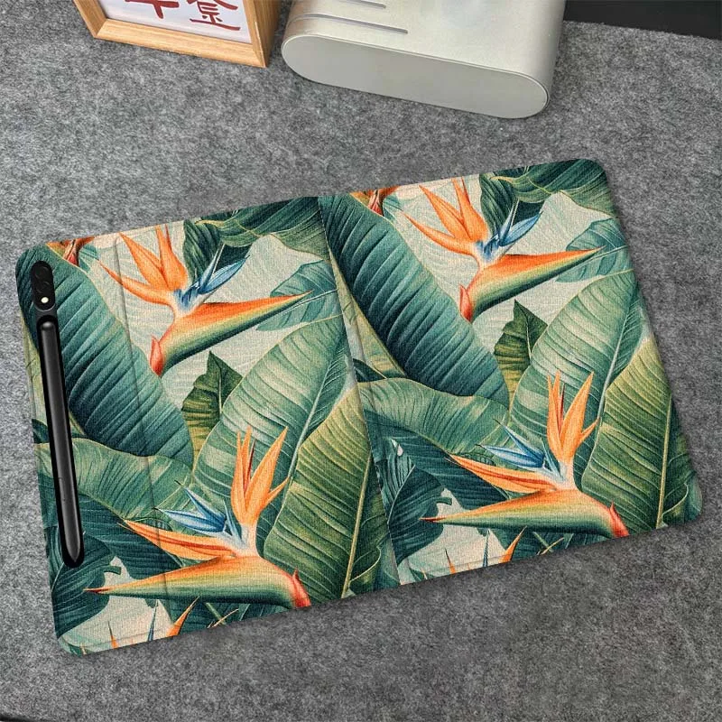 

Pink Tropical Leaf Pattern For Samsung Galaxy Tab S6 S8 S9 S10 Lite FE 10.4 11 Inch 2022 2024 Tablet Case