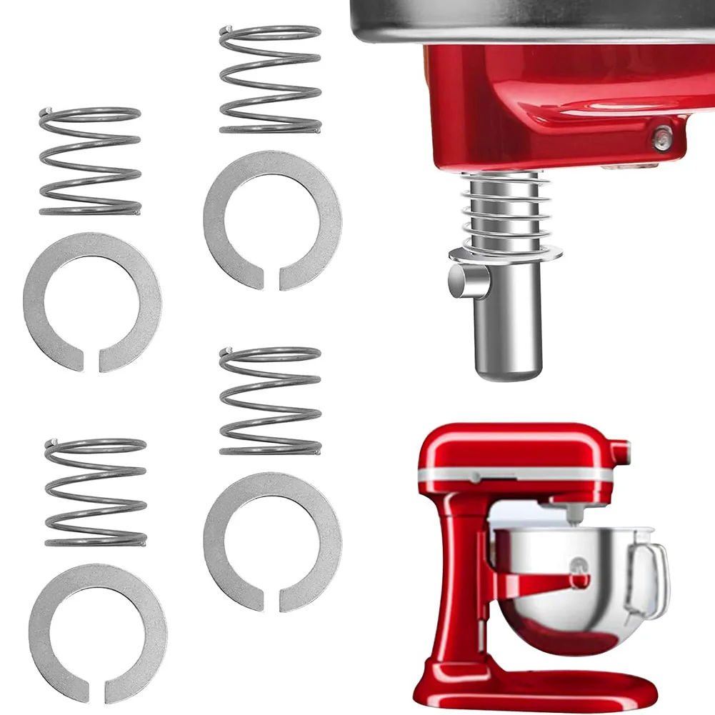 4pcs Stainless Steel Springs Washers 2.5x1.6cm For 3.5-8QT Stand Mixer Repair Kit For Durable Easy Install Kitchen Accessories