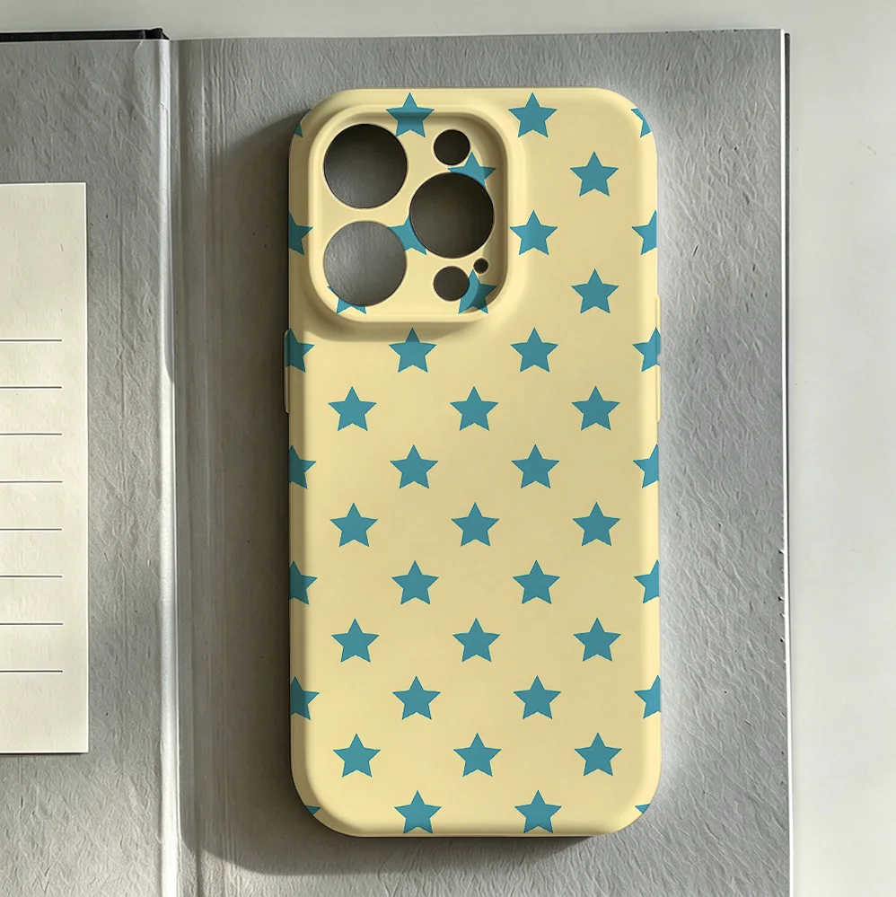 Y2K Tiny Star Glossy Film Hard Phone Case for Samsung Galaxy A37 A57 A17 A07 A16 A56 A26 A36 A06 A55 A35 A15 A54 A05 A14 4G 5G