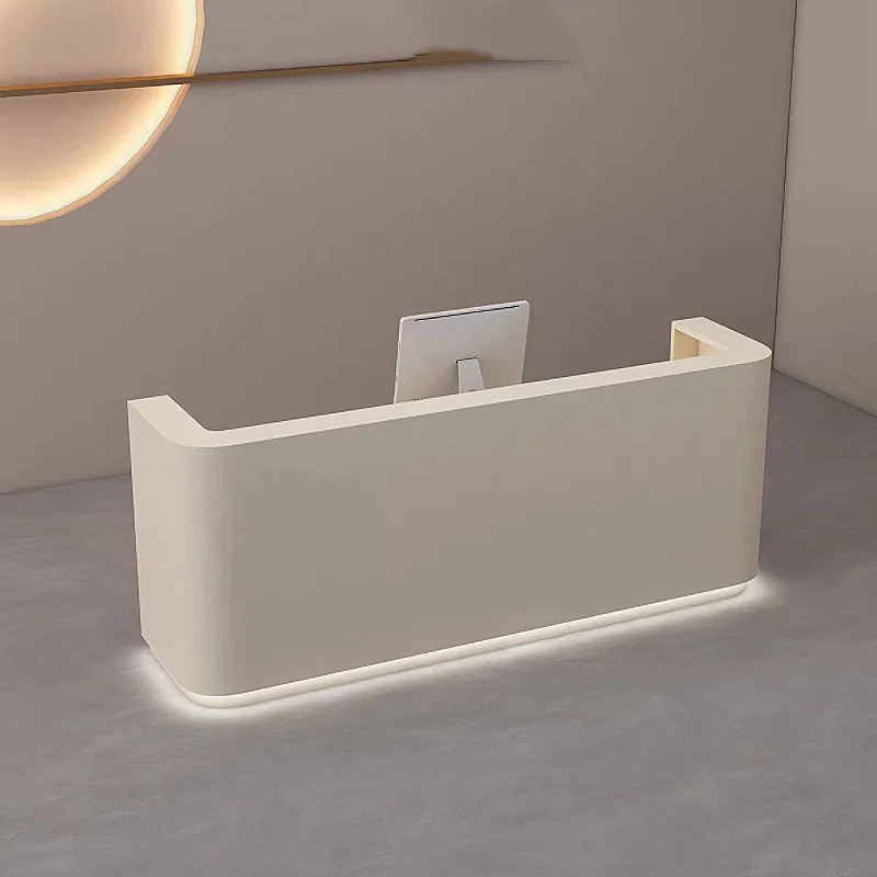 تسوق مكاتب الاستقبال الفريدة من نوعها، منظمو الشركات الجمالية، مكاتب الاستقبال، الأثاث الأبيض الأوروبي Mostrador De Tienda العصري #6