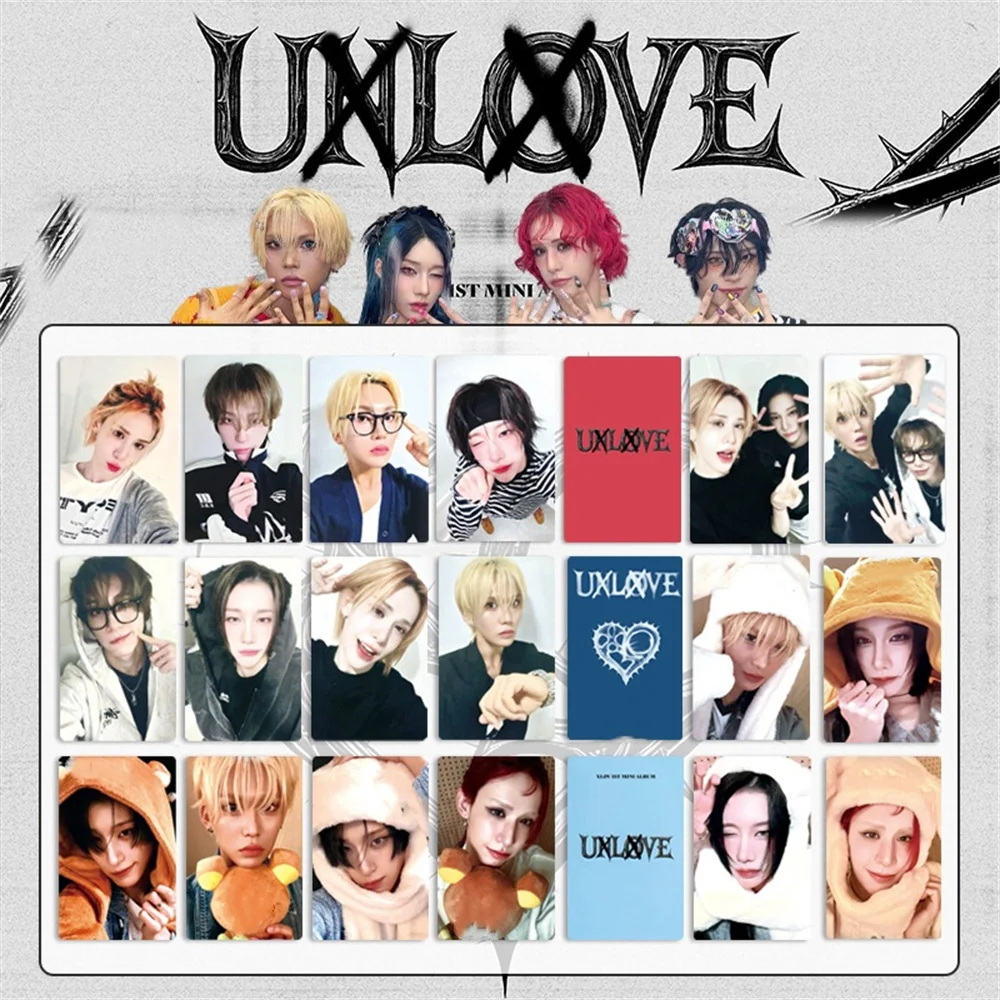 KPOP XLOV Album UXLXVE Glossy Photocard High Quality Double Sides Printing LOMO Card INS Style Postcard Wumuti Hyun Haru Gifts