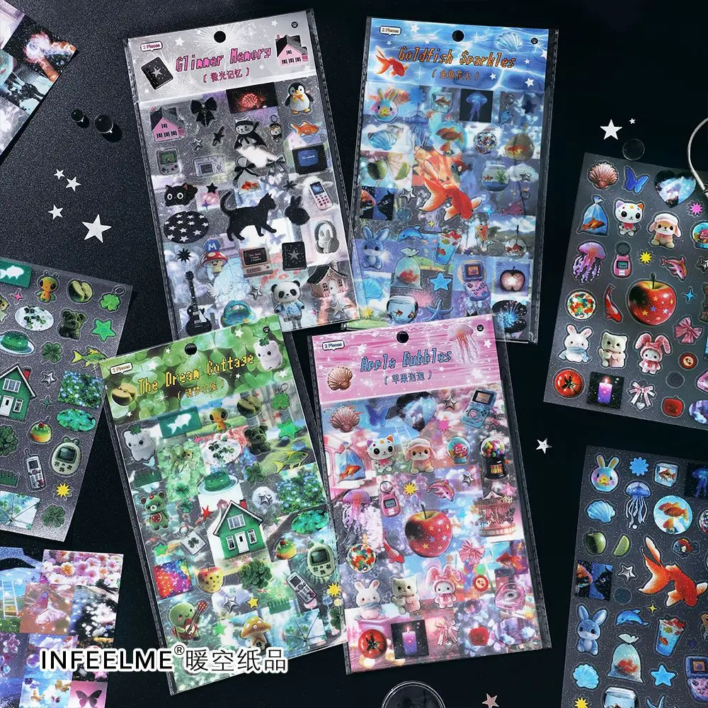 2pcs/lot Kawaii Stationery Stickers Old Dream Light and Shadow Diary Planner Decorative Sticker Scrapbooking Journal DIY Craft