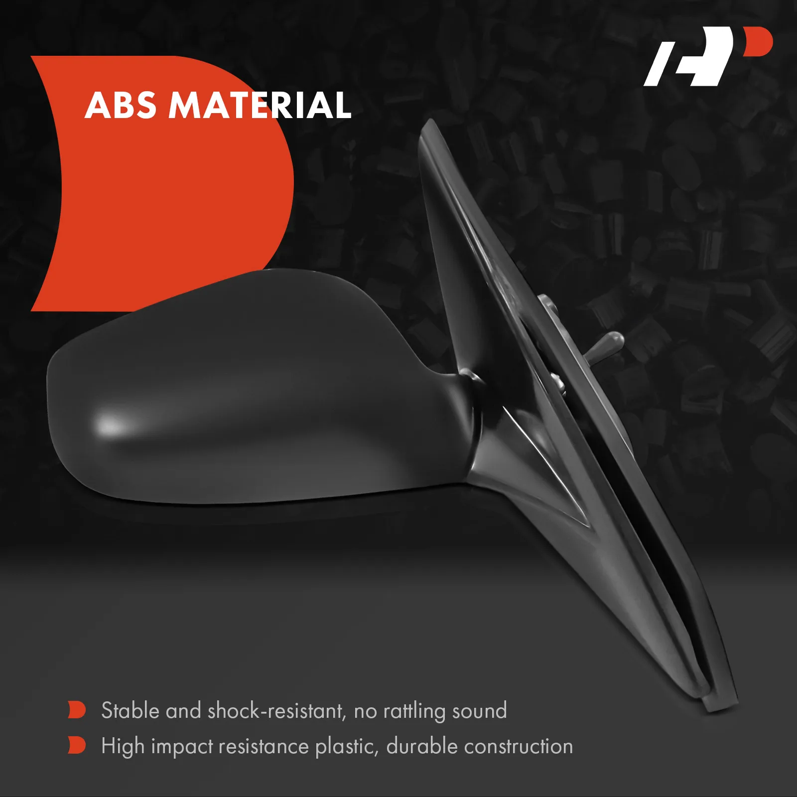 A-Premium Passenger Side Manual Door Mirror for Mitsubishi Mirage 1997-2001 Manual Folding Smooth Black