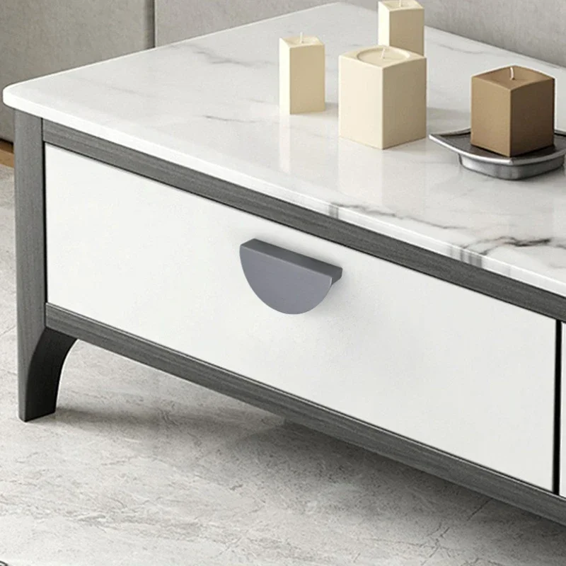 Pairing Colorful Kitchen Cabinet Handles Wardrobe Door Drawer Knob Semi-circular Cream Style Children's Room Color Handle