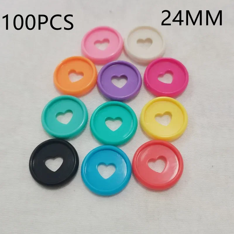 100PCS24MM notebook plastic binding ring binding buckle loose-leaf mushroom hole love pattern learning binding supplies