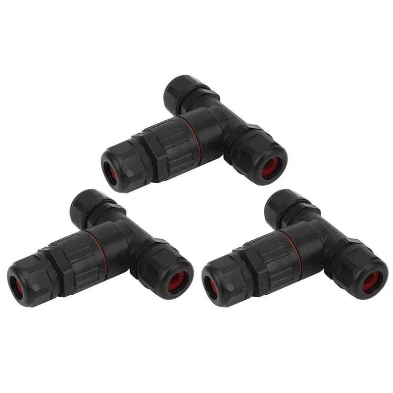 

【Clearance Sale】3Pcs IP68 Waterproof Electrical Cable Connector 3 Way T Shape Junction Box Outdoor Industrial Accessories